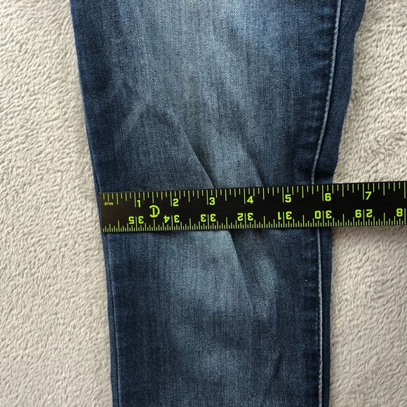 Democracy Womens Jeans Size 2 Distressed Skinny Leg Blue Denim Stretch Ankle - Picture 8 of 16
